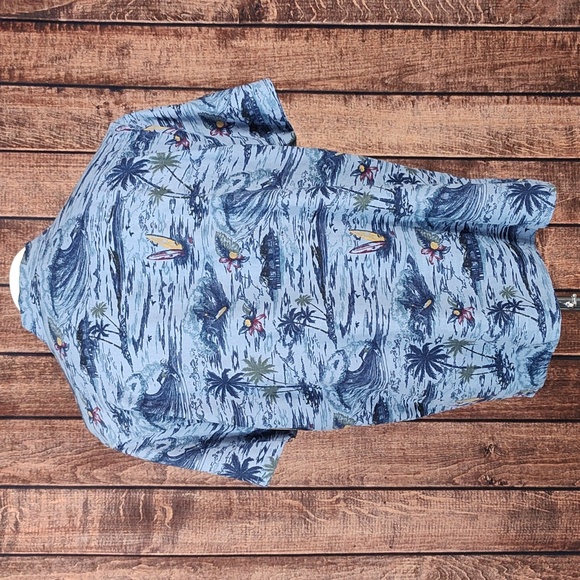 Linen Blend Hawaiian Camp Shirt Like New - Picture 4 of 9